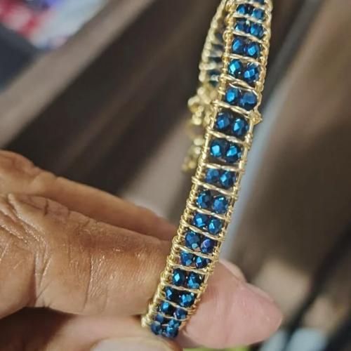 Pulsera Blue Glam - Acero Inoxidable & Cristales Azul Zafiro