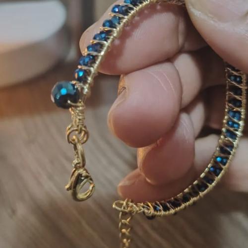 Pulsera Blue Glam - Acero Inoxidable & Cristales Azul Zafiro